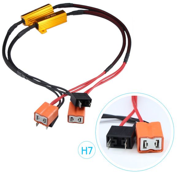 

1x error h4 h7 h8 h9 h11 9005 hb3 9006 hb4 headlight fog light xenon lamp bulb decoder resistor wire harness adapter 50w