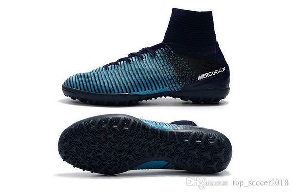 

ice black blue soccer cleats mercurial superfly v tf kids indoor soccer shoes