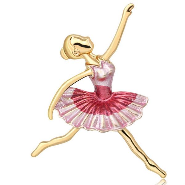 

temperament ballet girl brooch for girls clothing accessories, Gray