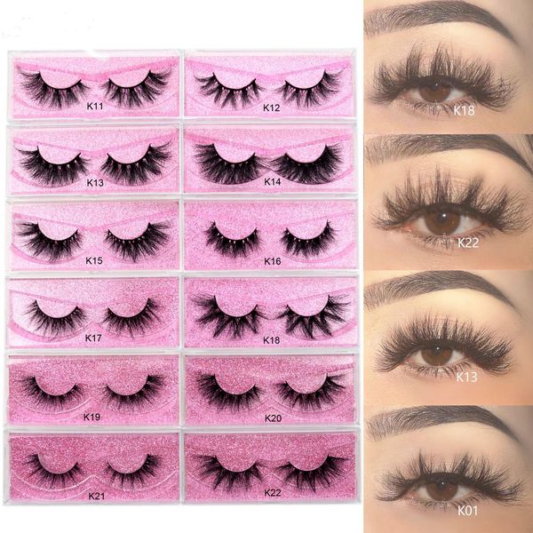 

ups k01-k22 mink eyelash vendor 100% cruelty luxury 15mm 20mm 25mm 3d 5d 6d natural dramatic volume eyelashes extension thick lashes