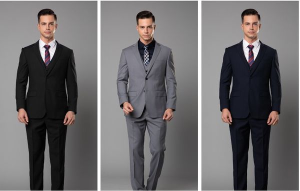 

new navy blue wedding tuxedos slim fit suits for men groomsmen suit three pieces prom formal suits, White;black
