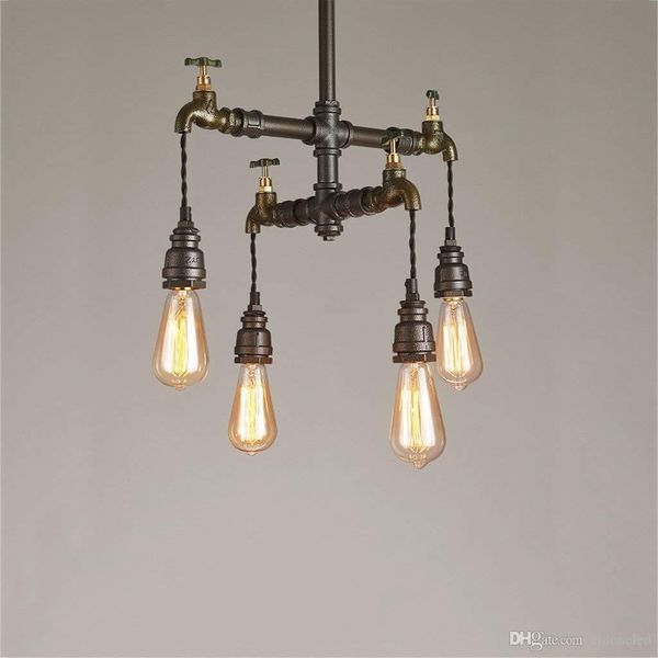 

loft vintage pendant lights water pipe chandeliers edison retro steampunk metal interior lighting for restaurant coffee room bar