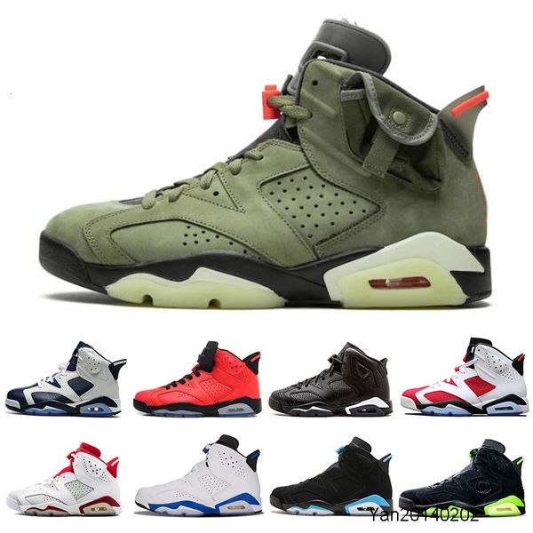 

2020 6 6s men basketball shoes infrared bred travis scotts unc psg flint carmine sport blue mens trainers sports sneakers us 7-13