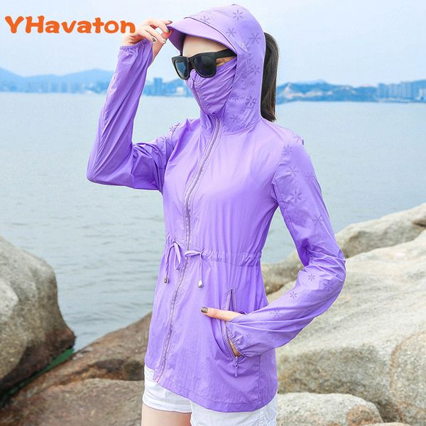 

yhavaton new arrival summer print long sleeve sunscreen coat casual loose beach fashion thin plus size shirt short coat, Black;brown