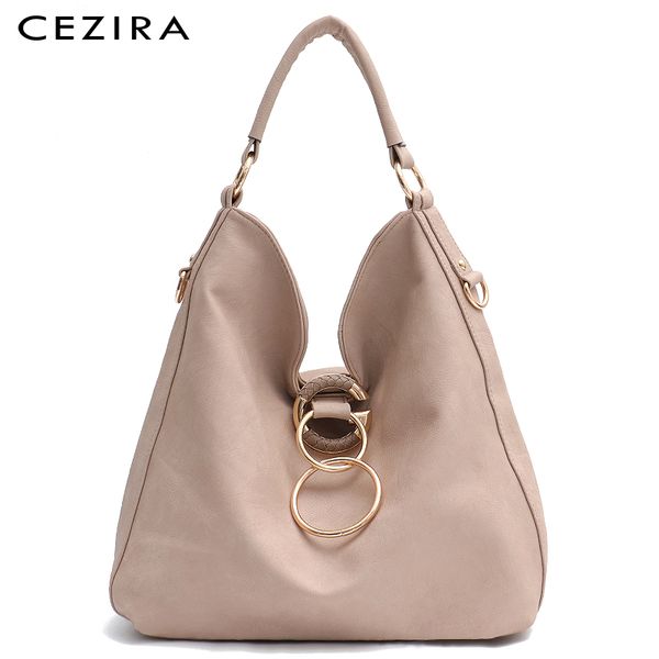 

cezira large women vegan leather shoulder bags soft pu fashion casual ladies handbags cross body