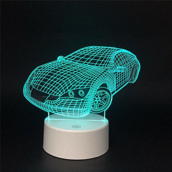 

super racing car led 3d nightlight acrylic night lamp light luminary with touch and remote lamps lights kids decoration mylamp