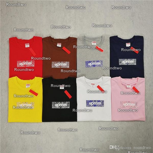 

горячие 20ss классический box logo печатный дизайнерские футболки черный белый зеленый мужские модельер футболки с коротким рукавом top, White;black