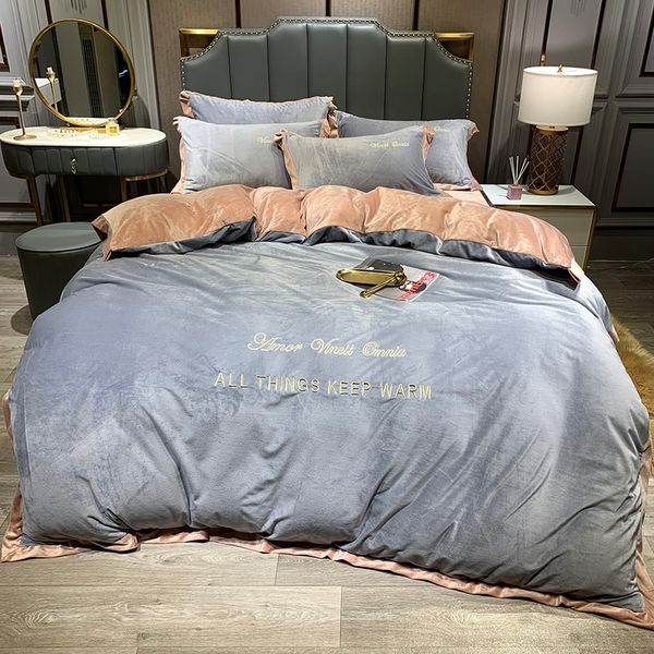 

coral velvet family of four thick winter fleece flannel bedding baby velvet quilt cover bed sheet crystal
