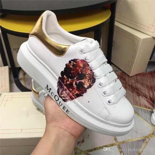 

alexandemcque негабаритные кроссовки белая гладкая телячья кожа на шнуровке коричневый принт с золотым кожаным каблуком кроссовки с оригинал, Blue;gray