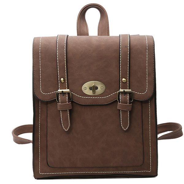 

2020 new fashion trend pu double backpack leisure large capacity backpack student lady