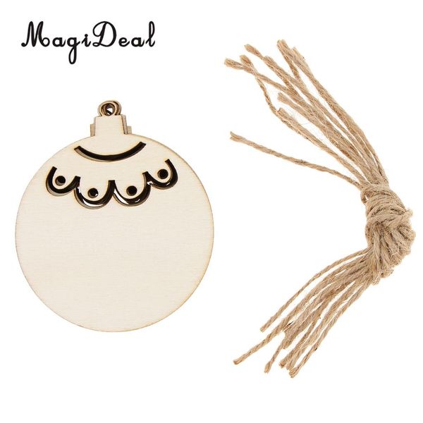 

20pcs christmas woodcut round ball hanging gift tag christmas tree decor