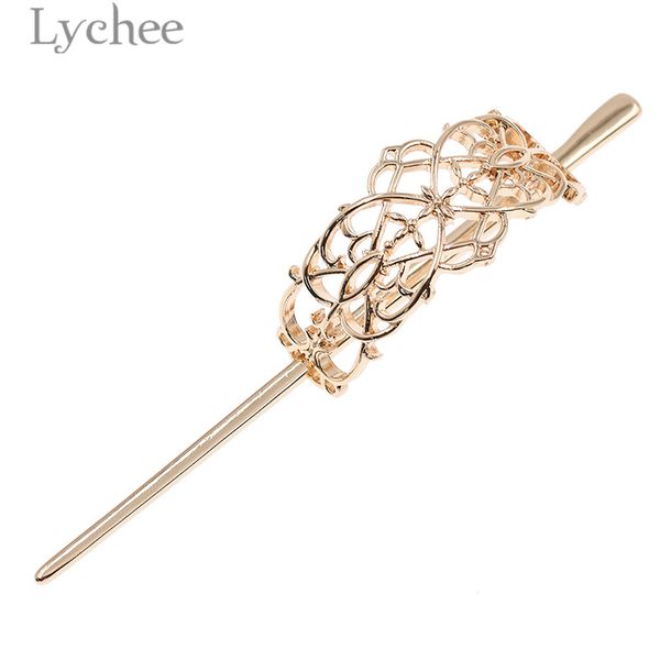 

lychee vintage alloy janpanese style hollow female hair sticks hairpin retro handmade gold color women hair sticks jewelry, Golden;white