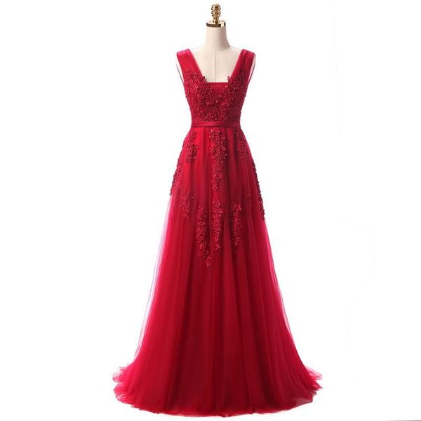 

2019 новый vestido de noiva длинные розовые кружевные вечерние платья невесты банкетный тонкий sesy v-образным вырезом спинки формальное про, Black;red