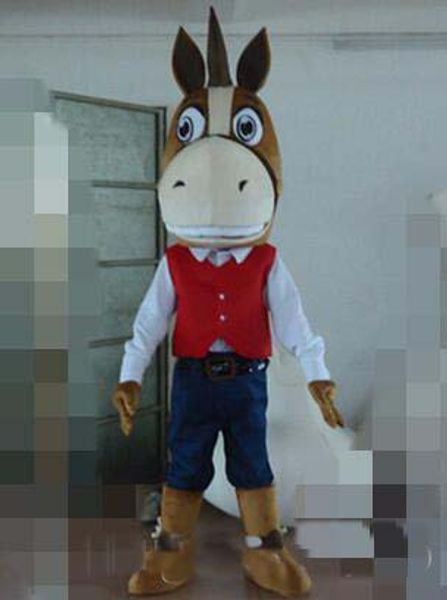 

2019 design cool horse mascot costume fancy dress party costume ship, Red;yellow