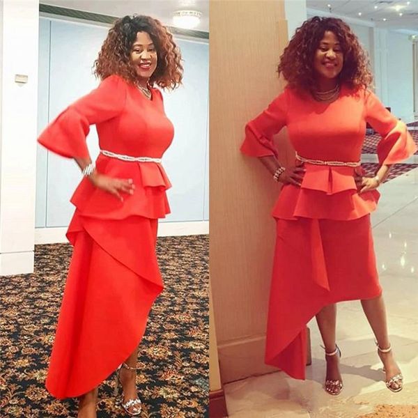 

plus size satin mother of the bride dresses with long sleeves and sash south african long sleeves mermaid evening party dresses q52, Black;red