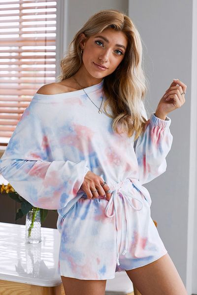 

dhl for pajamas tiedye for mujer conjuntos cortos de pijama con cuello redondo y pijama bulk tie dye shirts rioja red nice lipper, Blue;gray