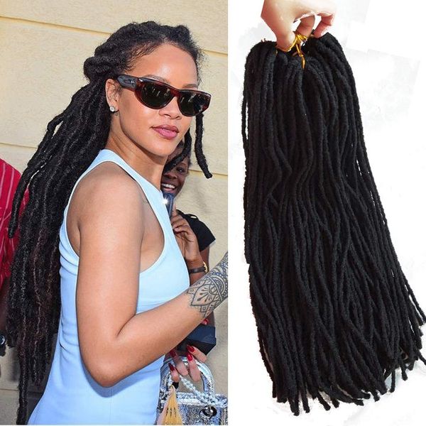 2019 New Style Goddess Locs Crochet Hair 1packs Synthetic Braiding Hair Extensions 18 Inch Faux Locs Crochet Hair Black Faux Locs Twist Braids From