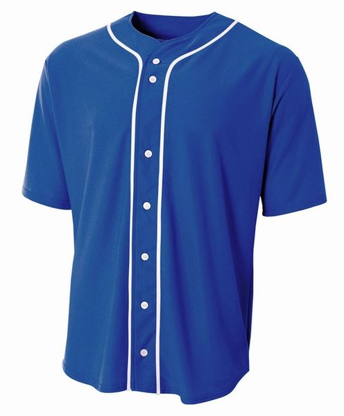 

12223 rtrt custom baseball blank jersey button down pullover men women size s-3xl, Blue;black