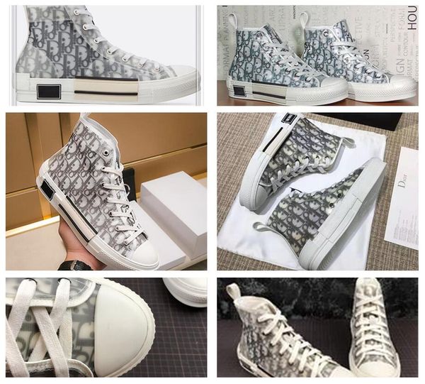 

dÃ¬or conversÃ¨ homme oblique x kÃ ws by kim jones kanye sneakers high basket chaussure technical canvas shoes basket basketball shoes 36-4, Black
