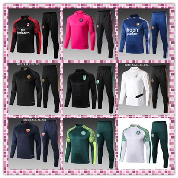

19/20 soccer jerseys pgs real madrid palmeiras milan internazionale marseille roma feyenoord training suit football shirt, Black