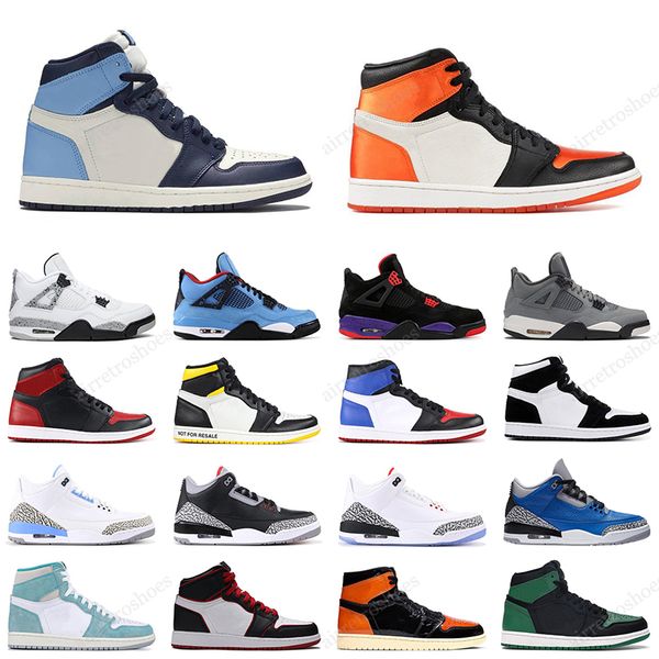 

obsidian 1 jumpman 1s men women basketball shoes black toe unc pine green bred shattered backboard mens trainer sports sneakers