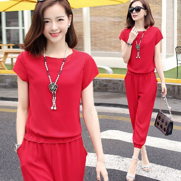 

2020 summer casual двухкусочный set solid color сыпучие sports set шифон дамы летняя одежда плюс размер 4xl, White