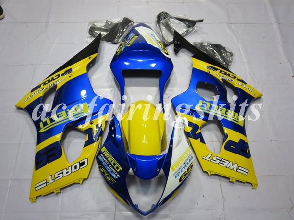 

injection mold new abs motorcycle full fairings set fit for suzuki gsx-r1000 k3 2003 2004 03 04 gsxr1000 bodywork set yellow blue