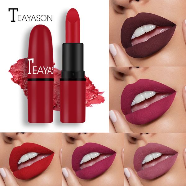 

12colors matte waterproof velvet lipstick red brown pigments makeup pumpkin lasting water-resistant lipstick
