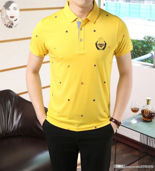 

men's summer polo short sleeve shirt lapel t shirt british half sleeve popular logo 100% cotton men's shirt, White;black