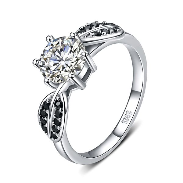 

sodrov 925 sterling silver jewelry trendy engagement rings for women female finger ring g080, Golden;silver