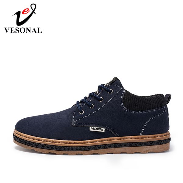 

vesonal 2020 spring new classic vintage suede leather sneakers men shoes casual oxfords male footwear breathable comfortable, Black