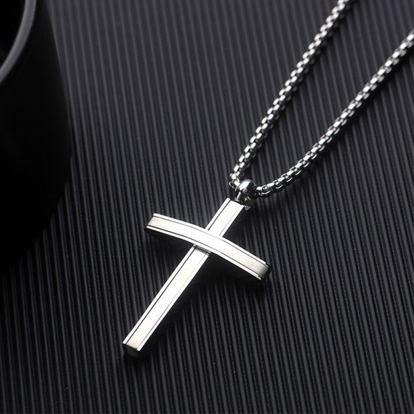 

2019 new fashion cross pendant necklace women silver color necklace holiday beach statement jewelry for men wholesale vp751