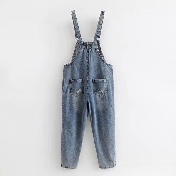 

lj68-7988 european and american fashion jeans strap pants, Blue