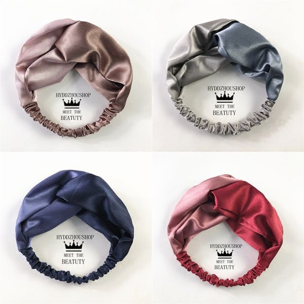 

new silk rayon cross knot turban headbands women elastic hairbands headwrap bandanas girls hair head bands accessories headdress