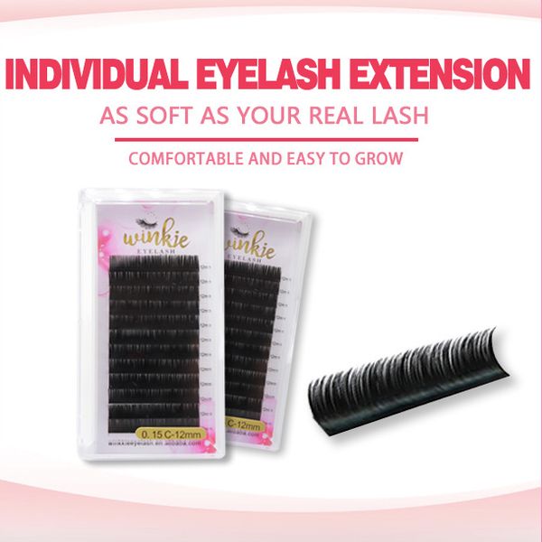 

winkie lashes 5tary/lot 8-15mm mixed eyelashes faux mink volume eyelash extension supplies flat shape lashes for professionals