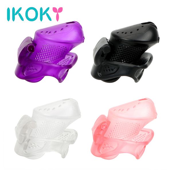 Ikoky sexo brinquedos para homens masculinos chastity lock adultos produtos galo galo pênis anéis de plástico masculino c castidade y19052703