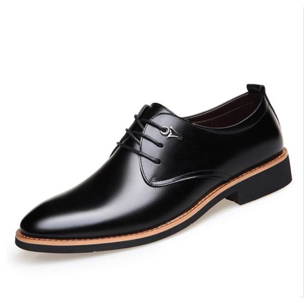 

plus size 38-48 mens pu leather shoes lace up casual shoes brown black blue color flat heel men shoe