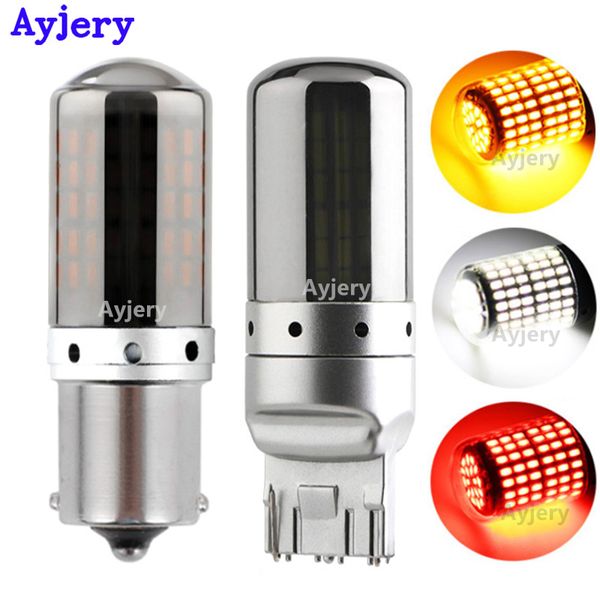 

ayjery 50x 1156 ba15s p21w bau15s py21w t20 7440 w21w led bulbs 3014 144 smd error car white red amber no hyper flash brake