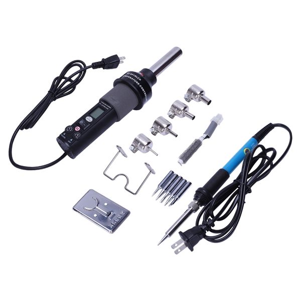 

us plug,gj-8018lcd 220v 450w degree adjustable electronic heat air desoldering soldering station+electric soldering iron