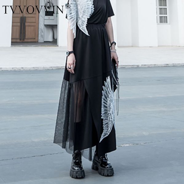 

korea original sense of design women skirt patchwork black elastic waist embroidery casual 2020 summer fashion skirt dmy4847