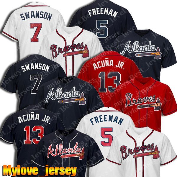 

Atlanta ba eball brave jer ey 13 ronald acuna jr jer ey 5 freddie freeman jer ey 7 dan by wan on 3 dale murphy 10 chipper jone, Blue;black