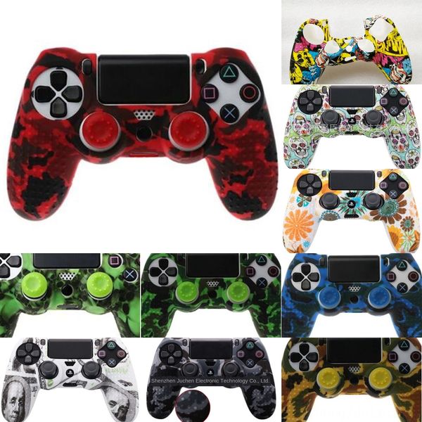 

fmftf silicone analog thumbstick grip caps protective skin case cover 4 sony playstation dualshock for ps4 controller gamepad