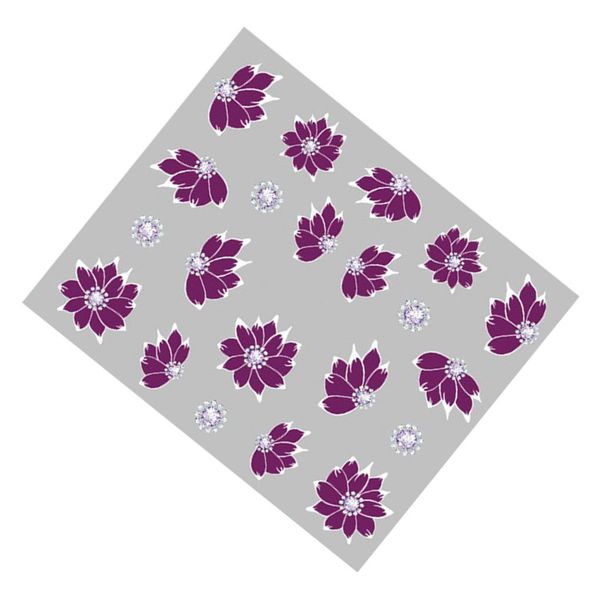 

1 sheet flower nail decal plant nail art transfer sticker nail wraps accessories diy decals, Black
