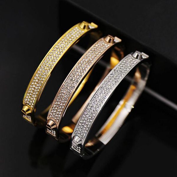 Rose En Acier Inoxydable Femme Homme Chiffre Romain Bracelet Jonc Jewerly 6.88/"