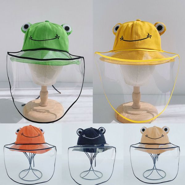 

kids anti-spitting protective cap splash-proof removable face cover outdoor hats, Yellow