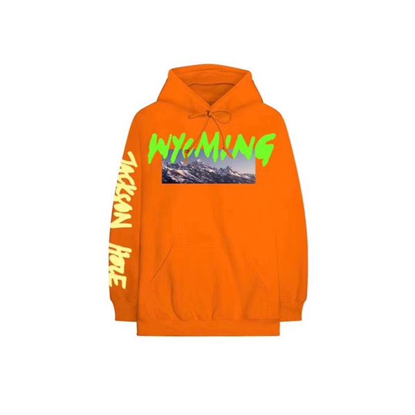 

Latest TOP Kanye West Season 5 OVERSIZE Wyoming Mountains Pattern Letter Printing Men Hoodie Hip Hop Pullover Casual Sweatshirt 3Colors