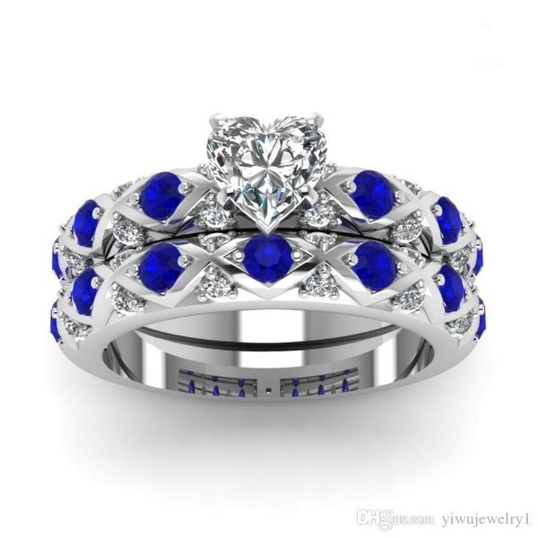 

new women's 925 sterling silver white sapphire heart diamond ring bridal wedding engagement ring give her commitment ring size 6 - 13