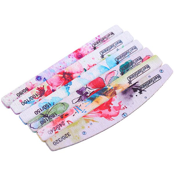 

nail file 6pcs professional double-sided manicure scrub floral nail removal rub strip for patch shaping polish filing tools