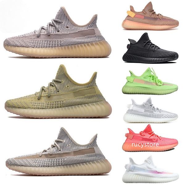 

2019 new antlia lundmark pink gid glow in the dark clay black static clay running shoes men women kanye west v2 designer big size sneakers