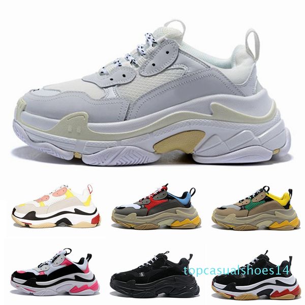 

paris 17fw triple-s walking shoe luxury dad shoes chaussures femme triple s 17fw designer sneakers men women vintage old grandpa trainer t01, Black